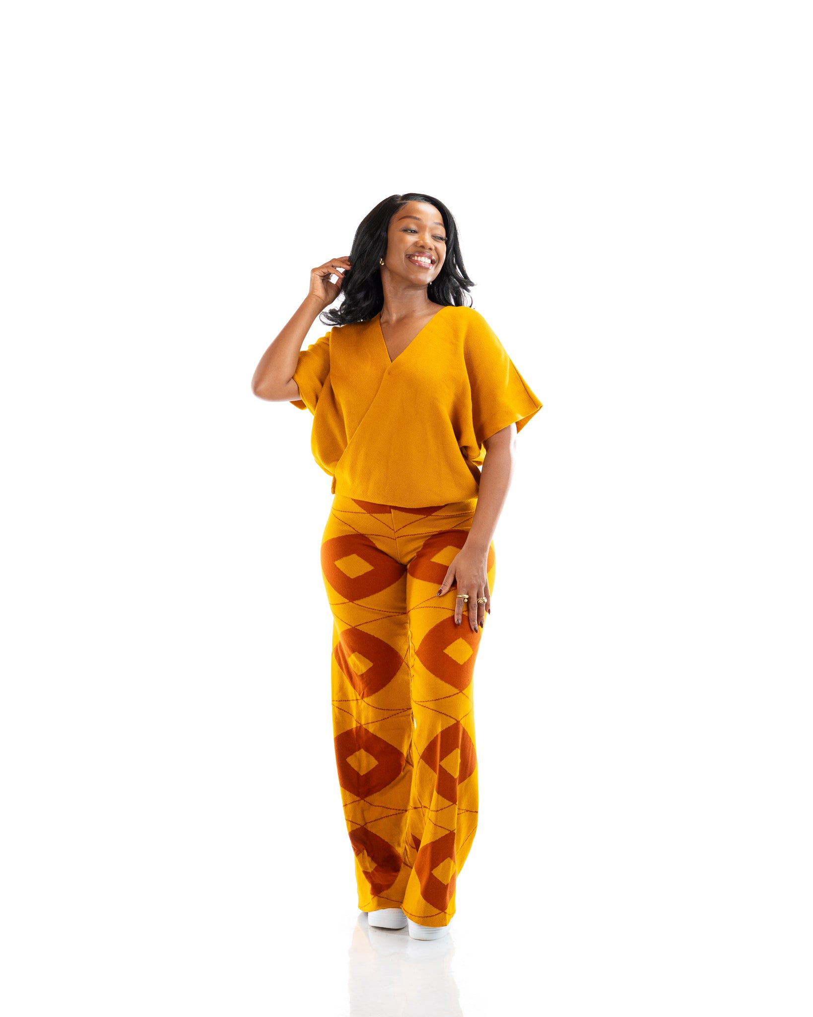Ayla Knit Pants In Mustard